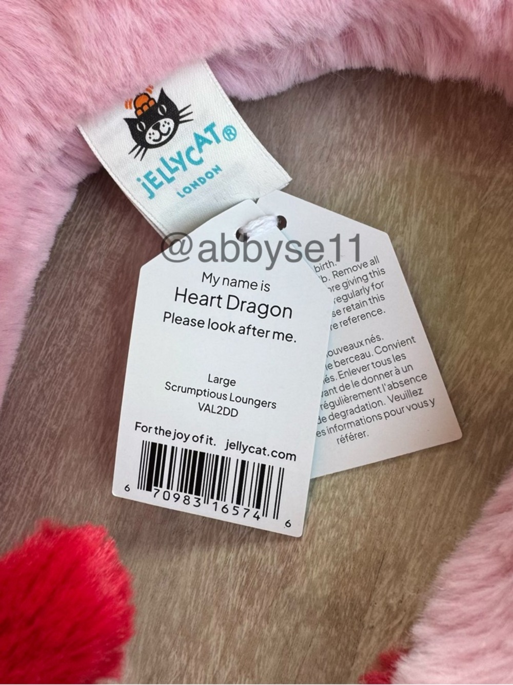 Jellycat Heart Dragon - Authentic - Brand New With Tags - Fast Ship - Picture 6 of 6